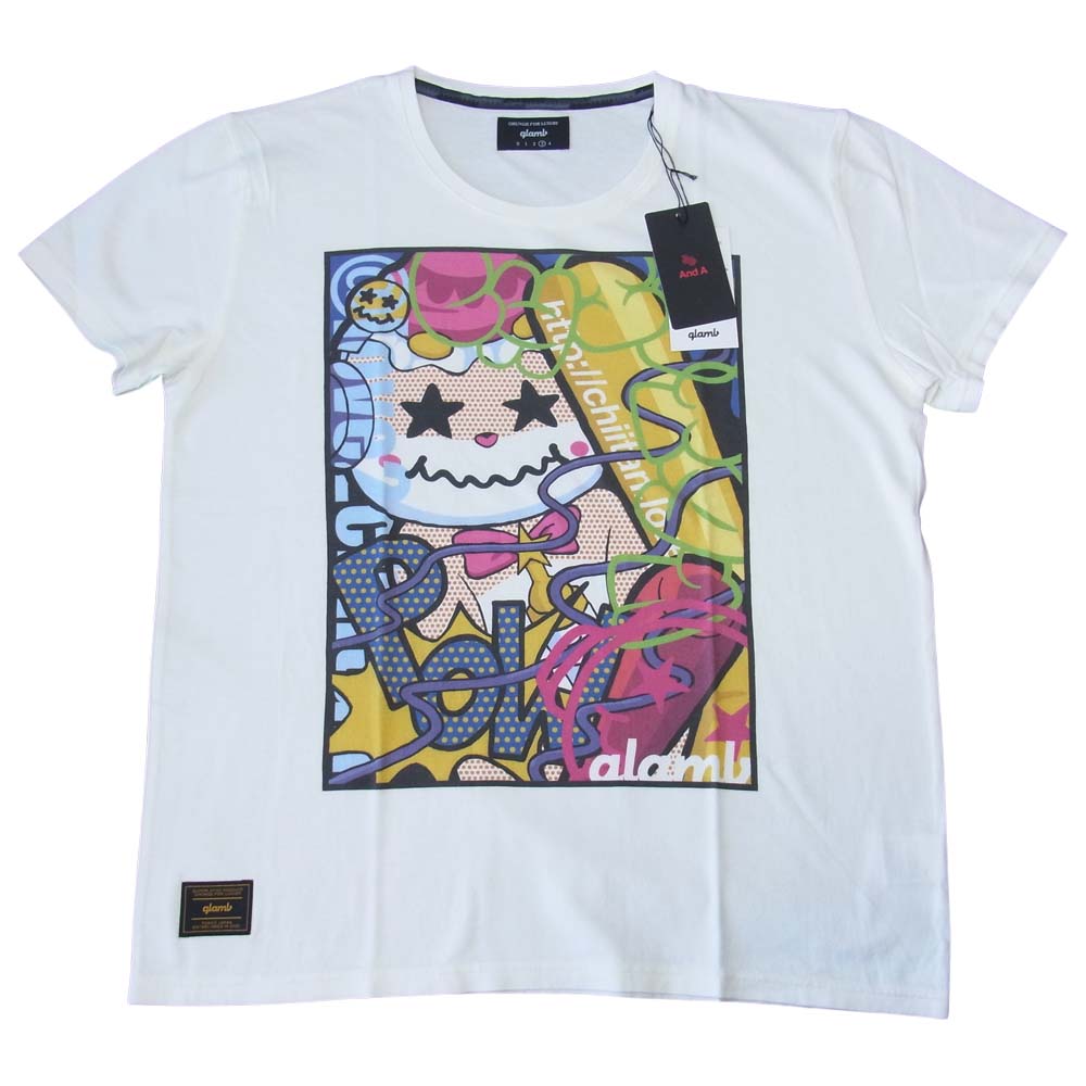 グラム ×ちぃたん Smashing chiitan T グラフィティ 3 ホワイト系 3【新古品】【未使用】【中古】