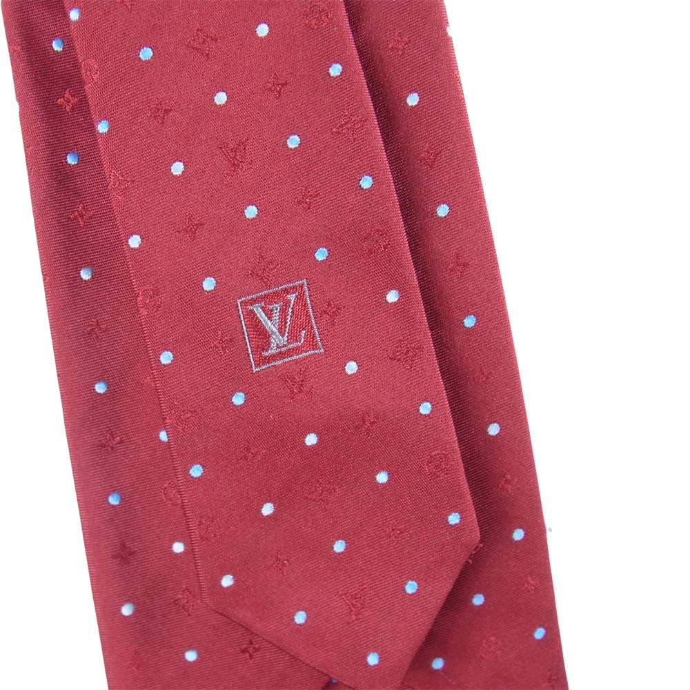 LOUIS VUITTON ルイ・ヴィトン M73893 2018年製 クラヴァット モノグラム セレスト シルク ネクタイ エンジ系【新古品】【未使用】【中古】