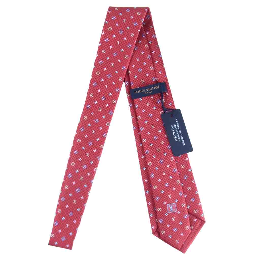 LOUIS VUITTON ルイ・ヴィトン M76611 2020年製 クラヴァット モノグラム ハーロー シルク ネクタイ レッド系【新古品】【未使用】【中古】