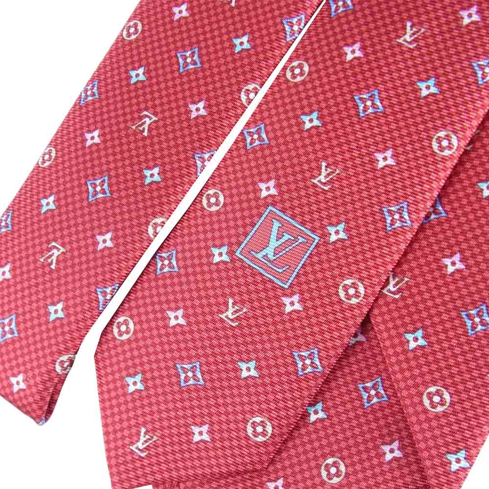 LOUIS VUITTON ルイ・ヴィトン M76611 2020年製 クラヴァット モノグラム ハーロー シルク ネクタイ レッド系【新古品】【未使用】【中古】