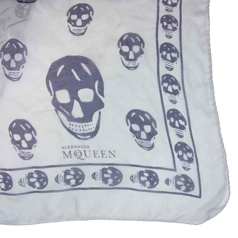 Alexander McQueen アレキサンダーマックイーン 大判 スカル プリント ストール ユニセックス グレー系【中古】