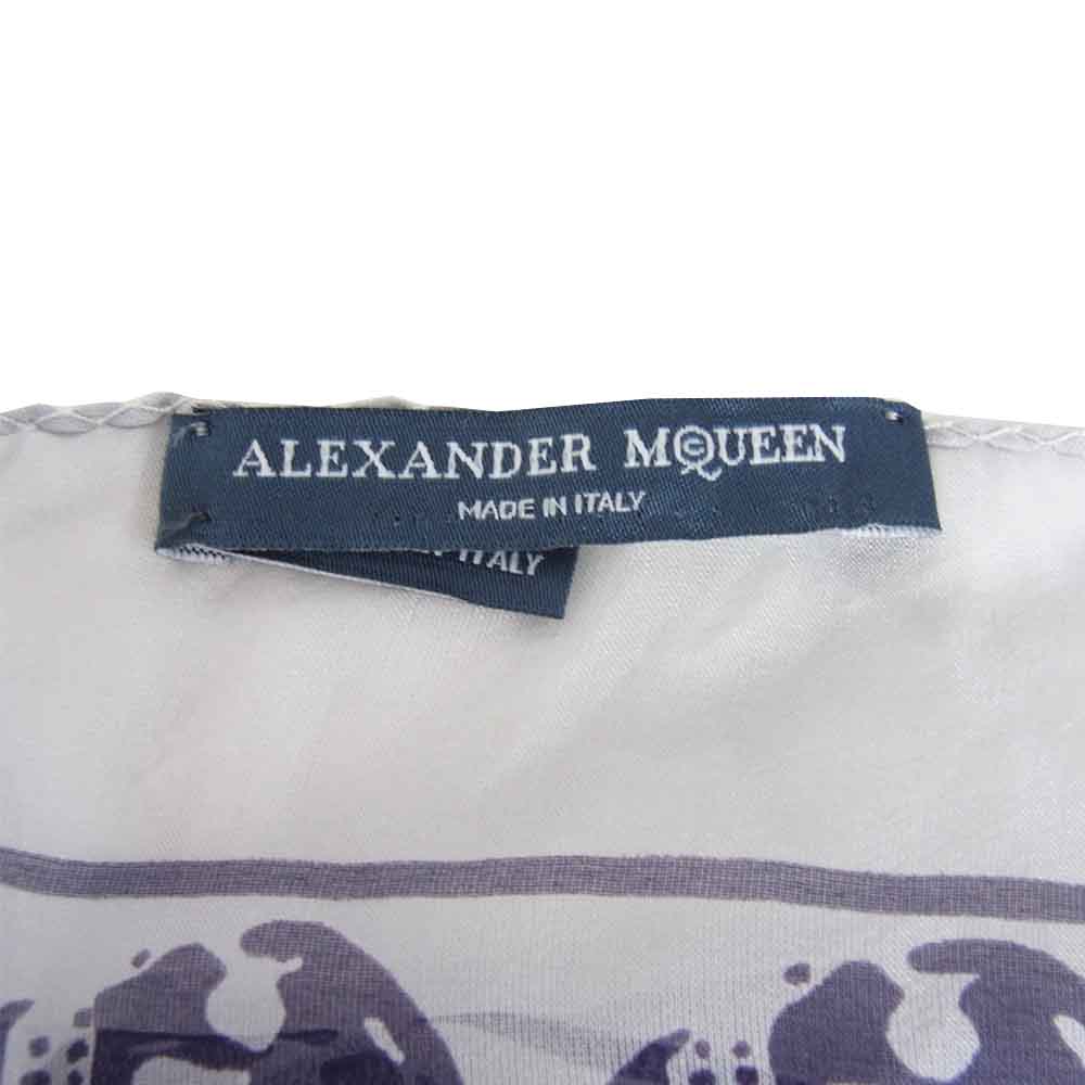 Alexander McQueen アレキサンダーマックイーン 大判 スカル プリント ストール ユニセックス グレー系【中古】