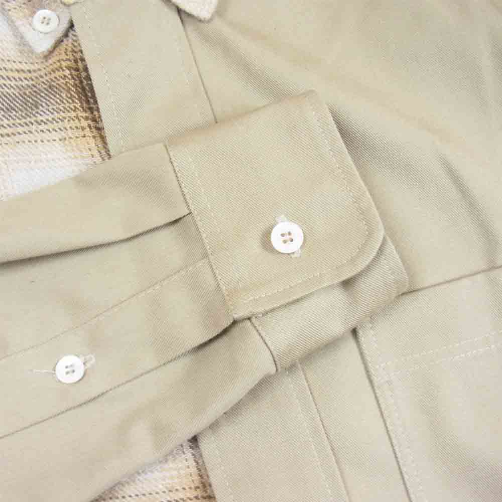 パームエンジェルス ドッキング チェック シャツ イタリア製 ベージュ系 46【中古】