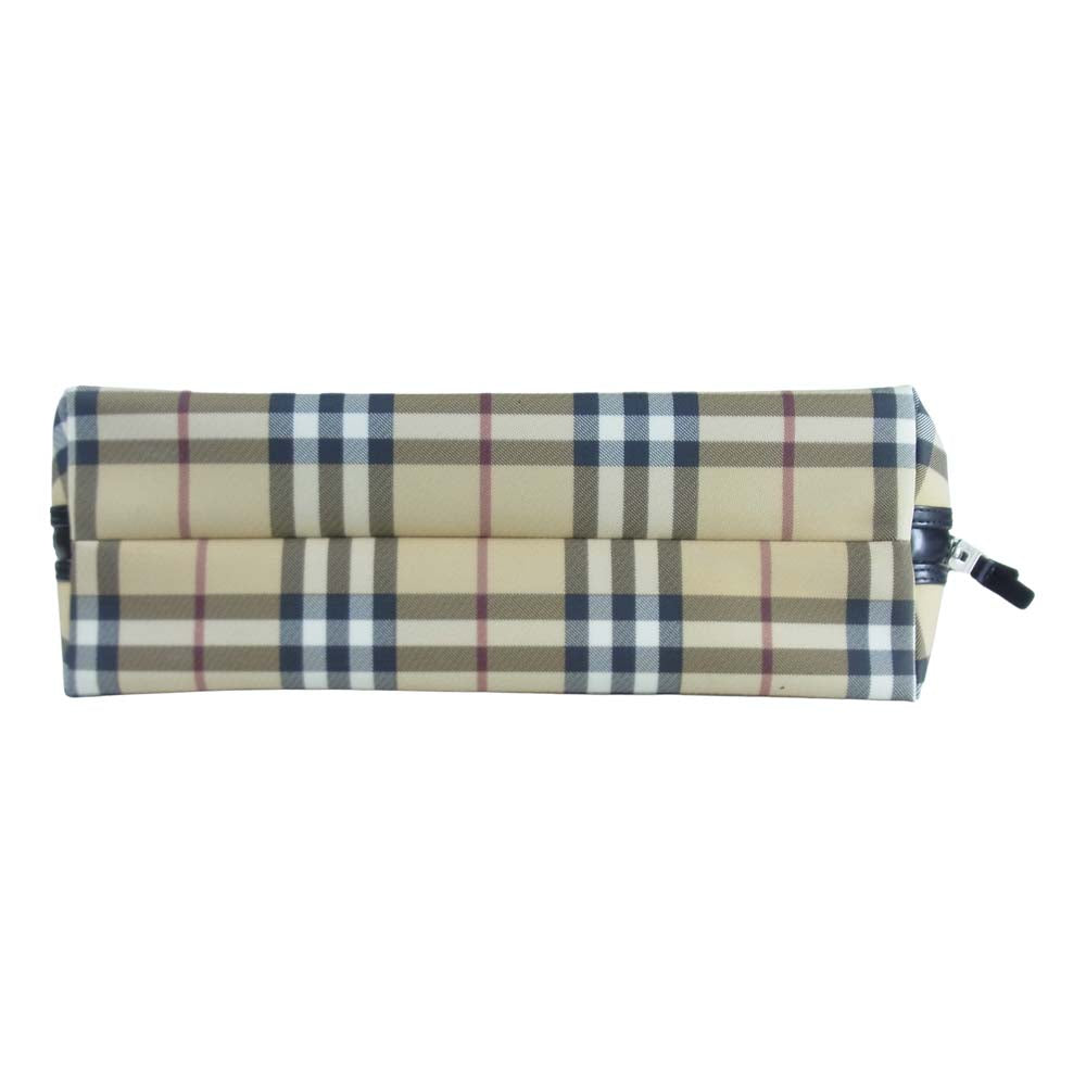 BURBERRY LONDON バーバリー ロンドン イタリア製 ノバチェック レザー ハンド トート バッグ ベージュ系【中古】