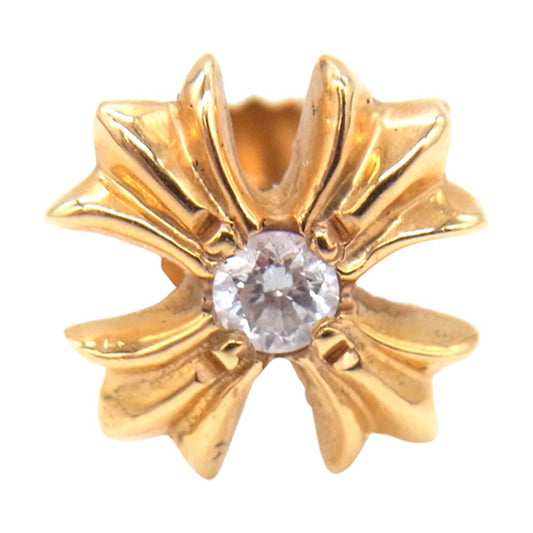 CHROME HEARTS クロムハーツ（原本有） 22K No2 CH PLS DIA CHプラス スタッド ピアス ゴールド系【中古】