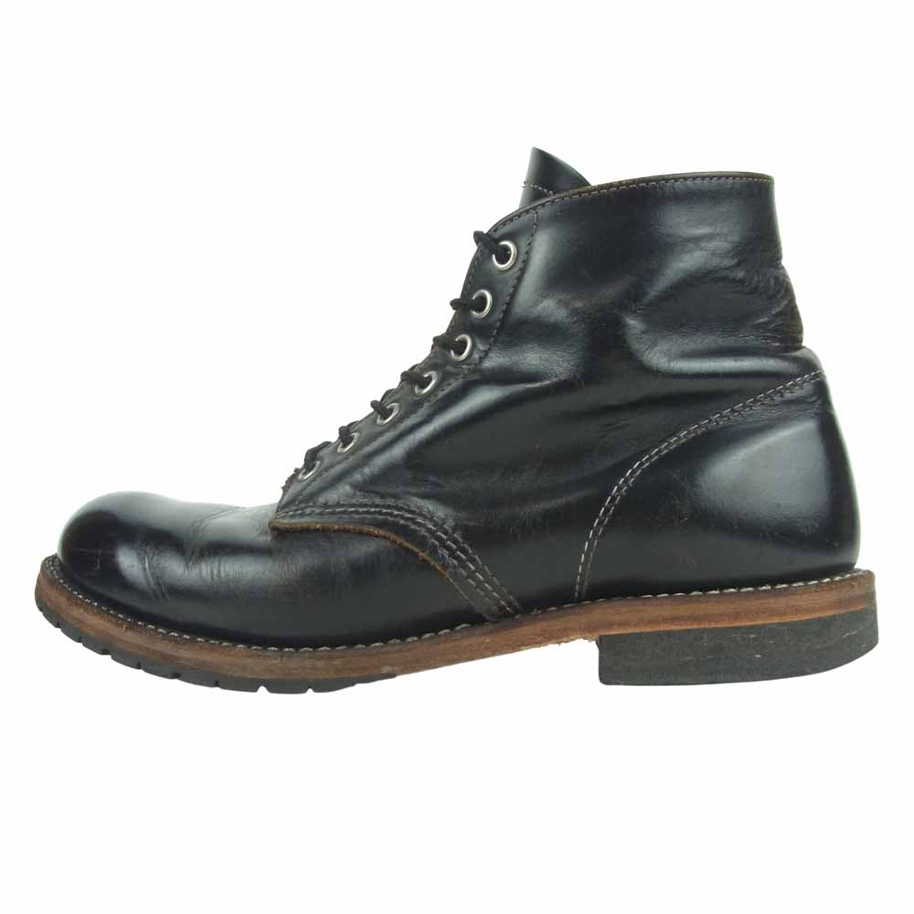 RED WING レッドウィング 9870 茶芯 犬タグ 復刻 アイリッシュセッター クロンダイク プレーントゥ ソール カスタム ブーツ ブラック系 27.5cm【中古】