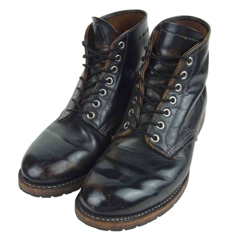 RED WING レッドウィング 9870 茶芯 犬タグ 復刻 アイリッシュセッター クロンダイク プレーントゥ ソール カスタム ブーツ ブラック系 27.5cm【中古】