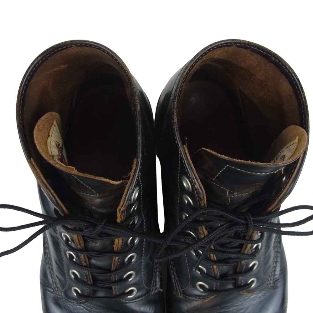 RED WING レッドウィング 9870 茶芯 犬タグ 復刻 アイリッシュセッター クロンダイク プレーントゥ ソール カスタム ブーツ ブラック系 27.5cm【中古】
