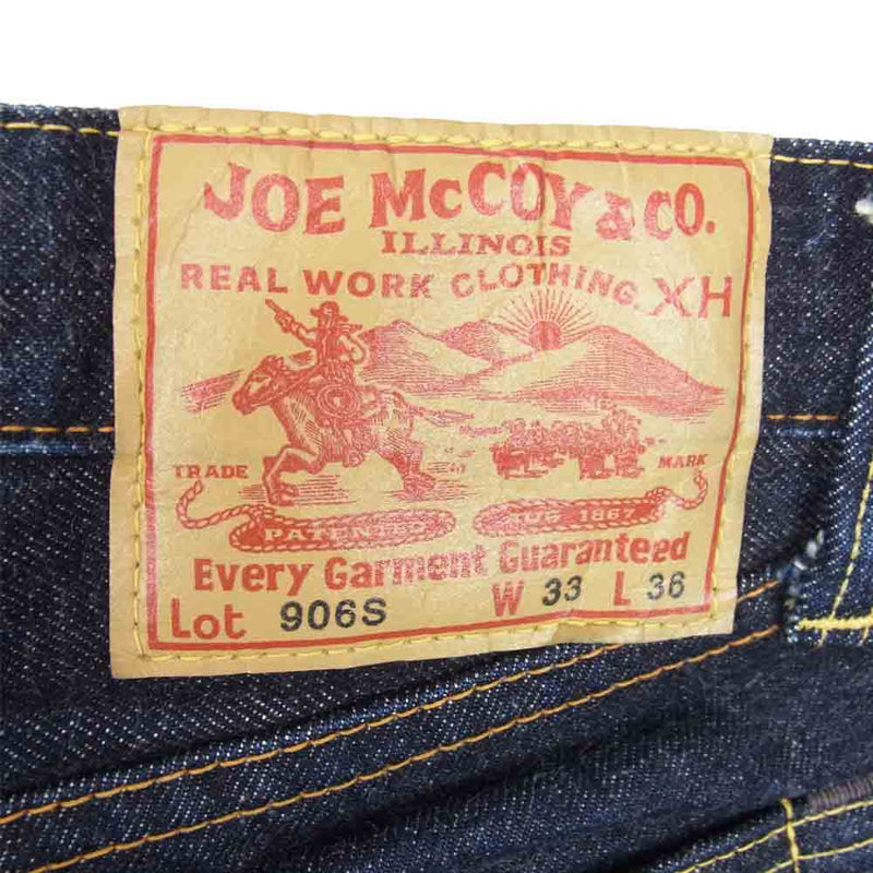 The REAL McCOY'S ザリアルマッコイズ 906S Joe McCoy ジョーマッコイ 906S DENIM PANTS TIGHT STRAIGHT タイト ストレート インディゴブルー系 33【美品】【中古】