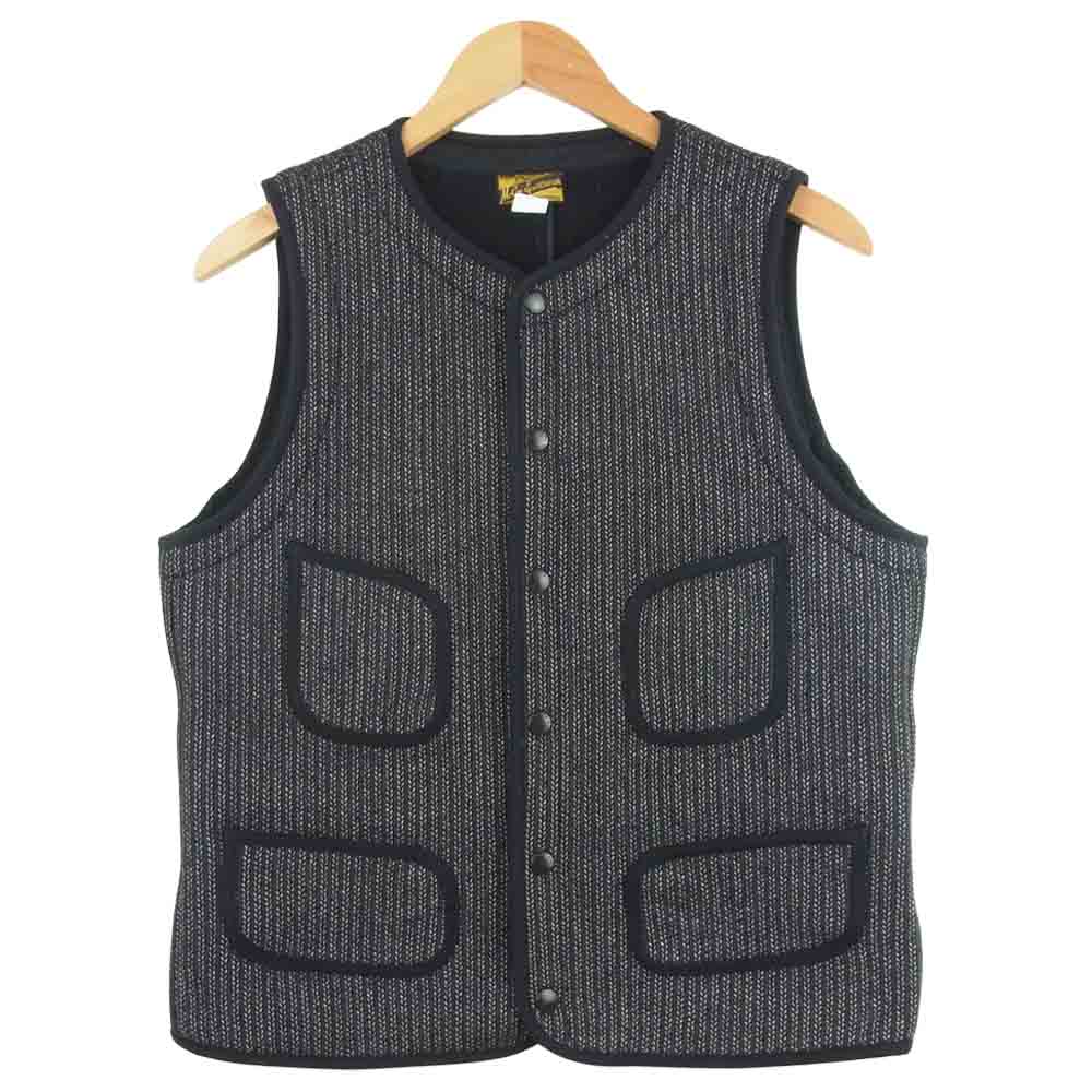 The REAL McCOY'S ザリアルマッコイズ MJ15142 WOOL RASHCEL VEST ウール ラッセル ベスト ゴマ塩 ビーチクロス グレー系 40【美品】【中古】