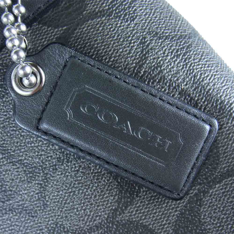 COACH コーチ D1361-F70591 ヘリテージ ストライプ シグネチャー ショルダー バッグ ブラック系【中古】