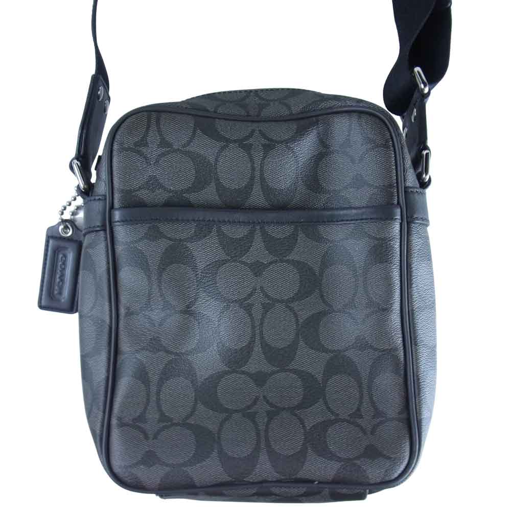 COACH コーチ E1332-F70589 ヘリテージ ストライプ シグネチャー ショルダー バッグ ブラック系【中古】