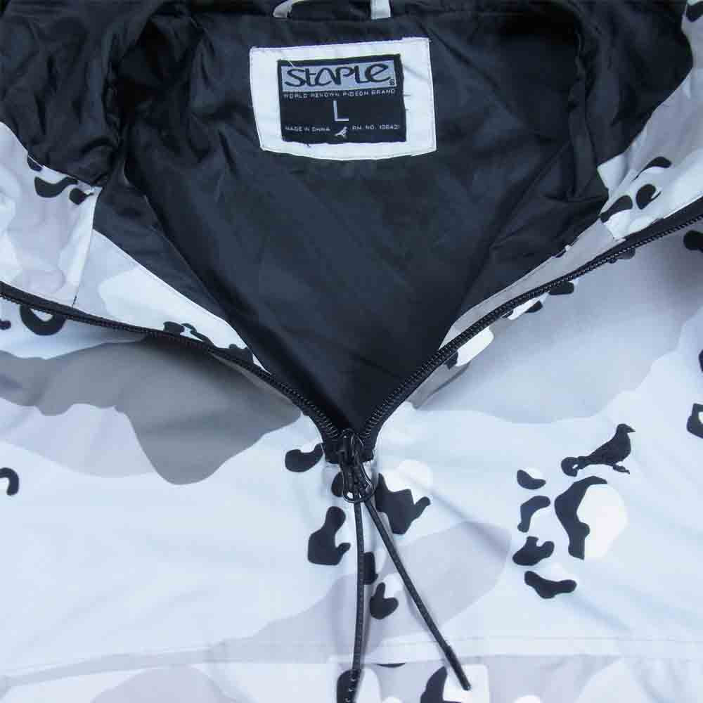 ステイプル カモ柄 迷彩柄 ナイロン プルオーバー ナイロンジャケット グレー系 L【中古】
