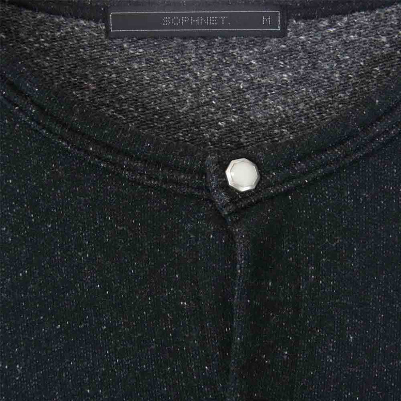 SOPHNET. ソフネット 14aw snap button cut sewn cardigan スナップボタン カットソー チャコール系 M【中古】