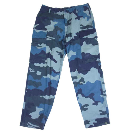 A BATHING APE アベイシングエイプ カモ柄 迷彩柄 カーゴ ミリタリー パンツ 青緑系 S【中古】