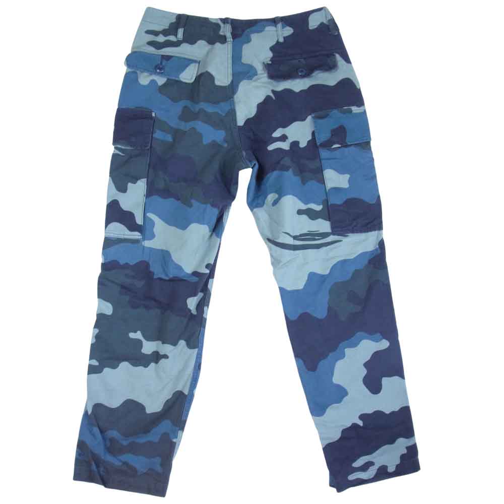 A BATHING APE アベイシングエイプ カモ柄 迷彩柄 カーゴ ミリタリー パンツ 青緑系 S【中古】