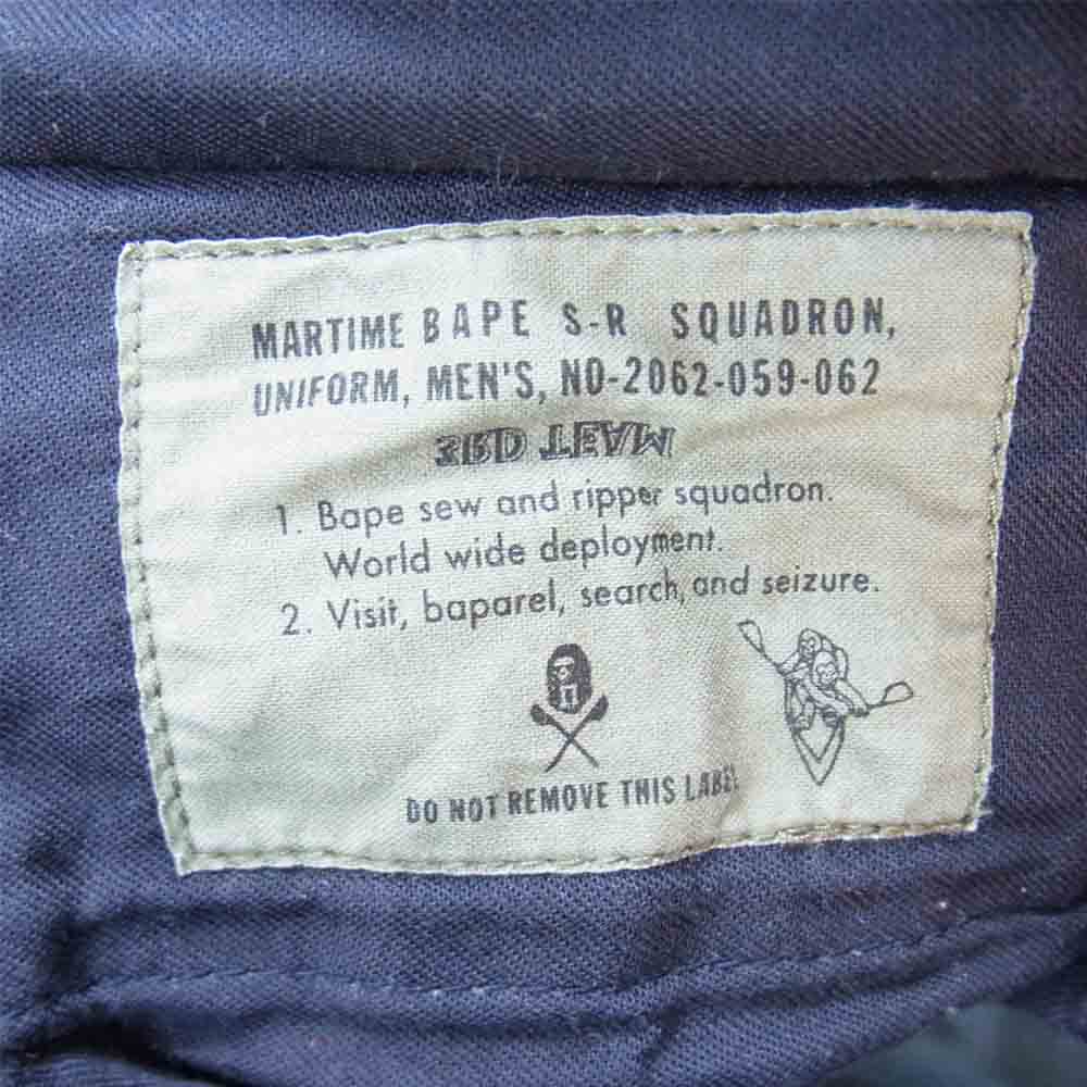 A BATHING APE アベイシングエイプ カモ柄 迷彩柄 カーゴ ミリタリー パンツ 青緑系 S【中古】