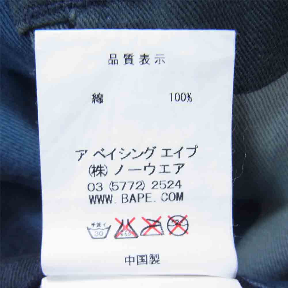 A BATHING APE アベイシングエイプ カモ柄 迷彩柄 カーゴ ミリタリー パンツ 青緑系 S【中古】