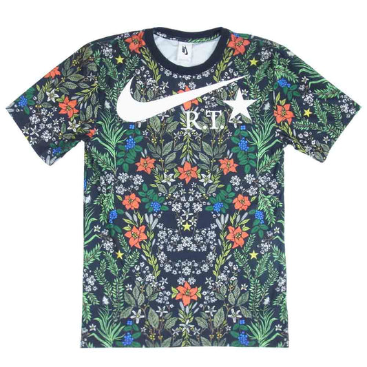 NIKE ナイキ × RT ★ drift tee Tシャツ 半袖 総柄 ロゴ プリント ボタニカル ブラック系 S【中古】