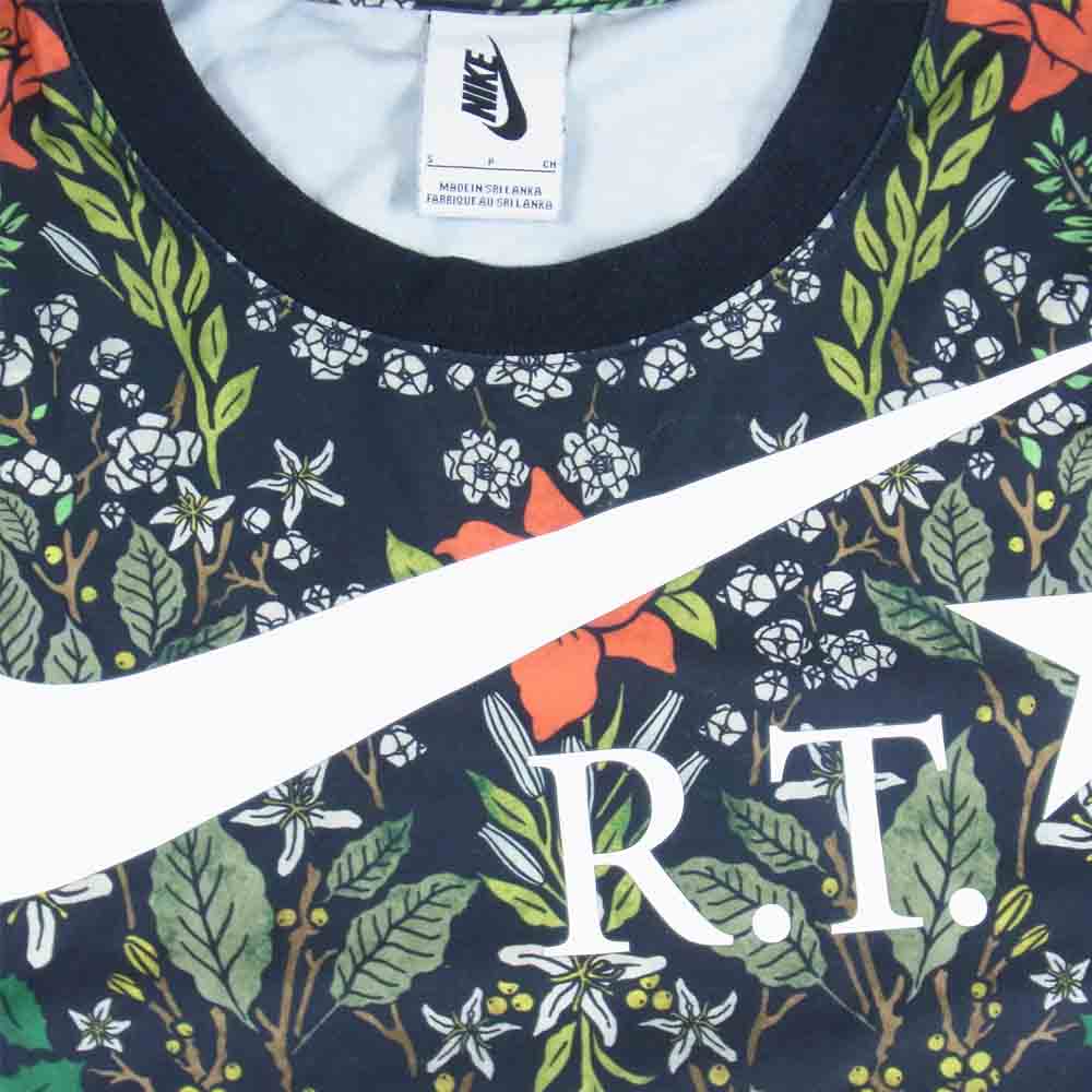 NIKE ナイキ × RT ★ drift tee Tシャツ 半袖 総柄 ロゴ プリント ボタニカル ブラック系 S【中古】