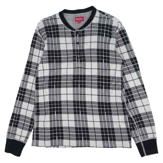 Supreme シュプリーム 14AW /tartan henley タータン ヘンリー L/S Tシャツ グレー系 S【中古】