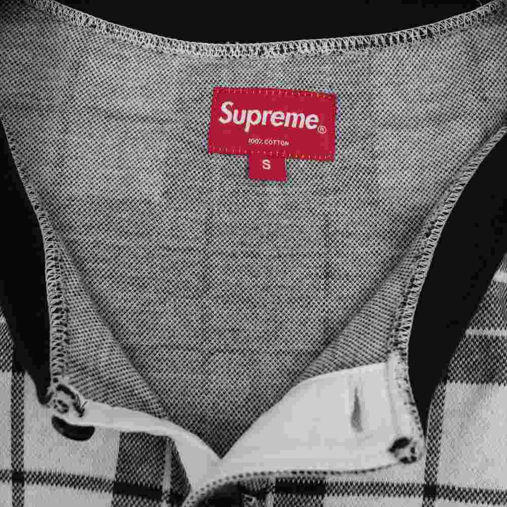 Supreme シュプリーム 14AW /tartan henley タータン ヘンリー L/S Tシャツ グレー系 S【中古】