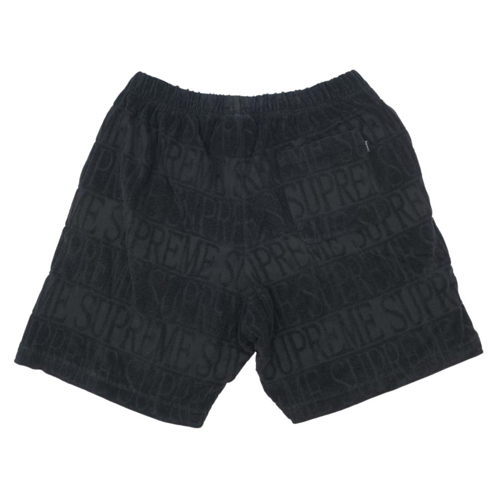 Supreme シュプリーム 17SS Logo Stripe Terry Shorts ブラック系 S【中古】