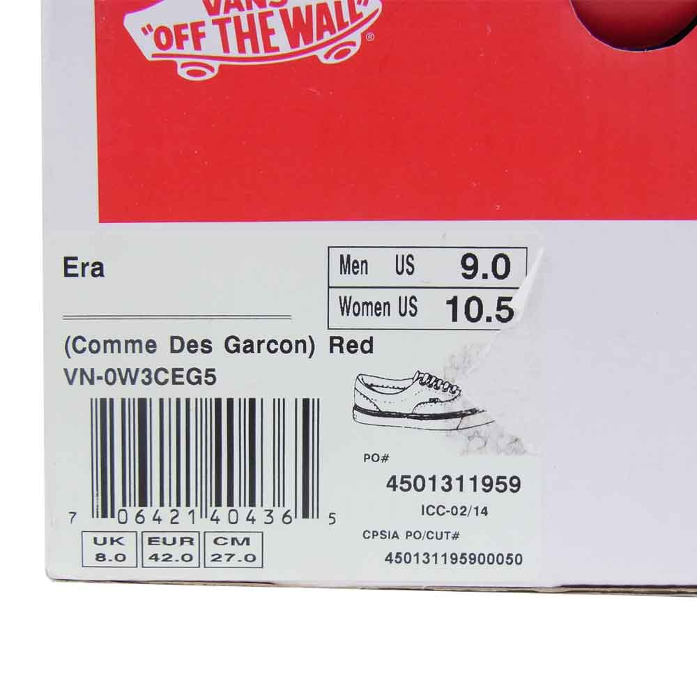 Supreme シュプリーム 14SS VN-0W3CEG5 × VANS バンズ Era エラ  レッド系 27cm【中古】
