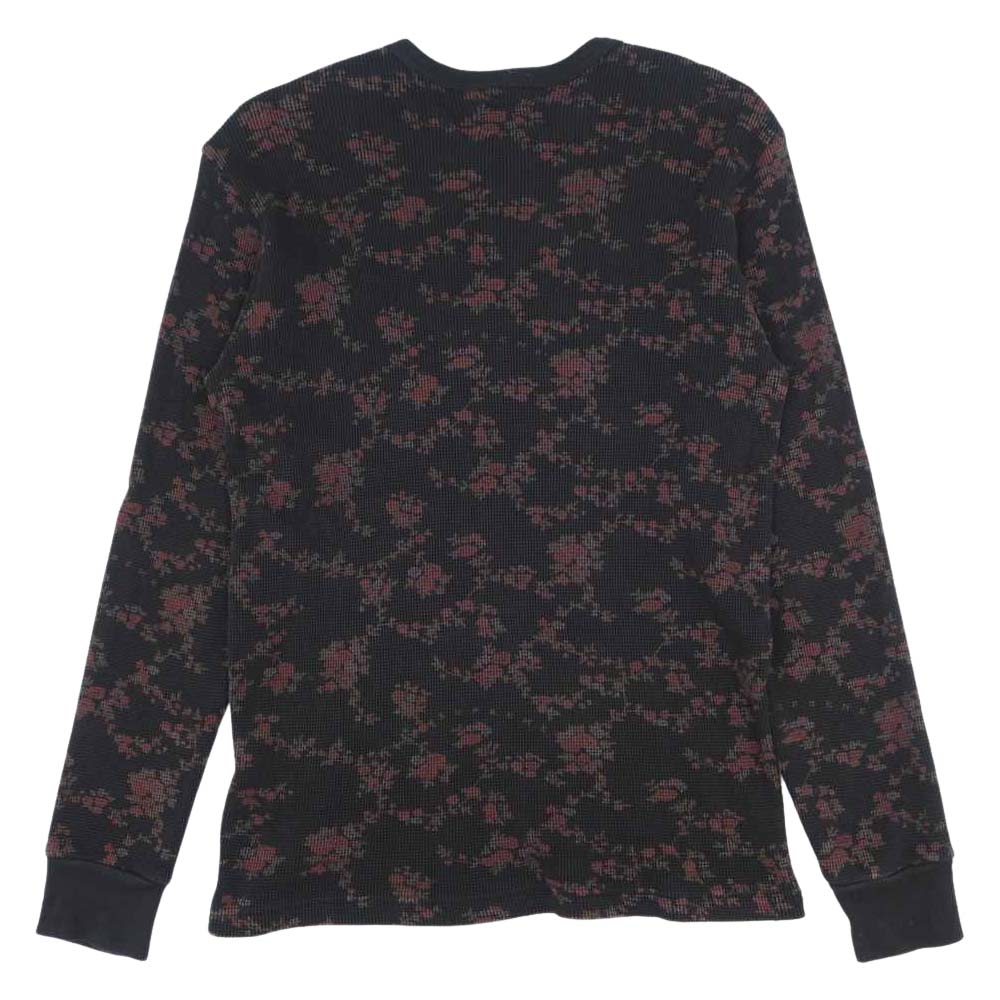 Supreme シュプリーム 16AW Floral Waffle Thermal 花柄 サーマル ロンT ブラック系 M【中古】