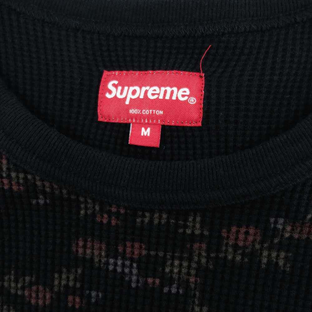 Supreme シュプリーム 16AW Floral Waffle Thermal 花柄 サーマル ロンT ブラック系 M【中古】