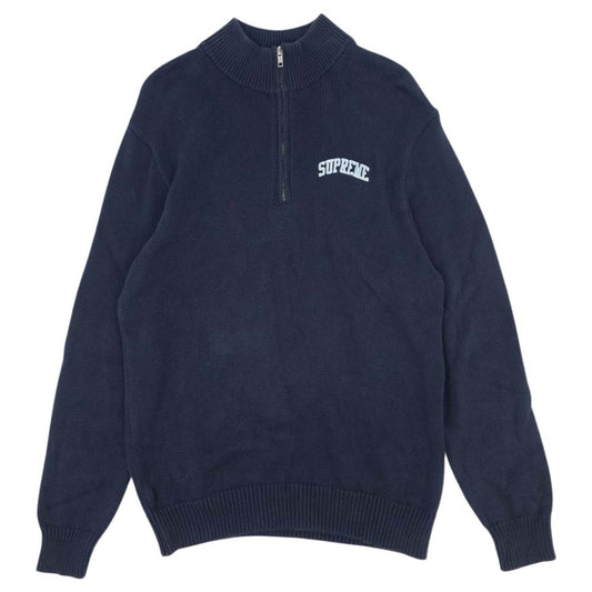 Supreme シュプリーム 16AW Half Zip Mock Neck Sweater ハーフジップ モックネック セーター ネイビー系 M【中古】