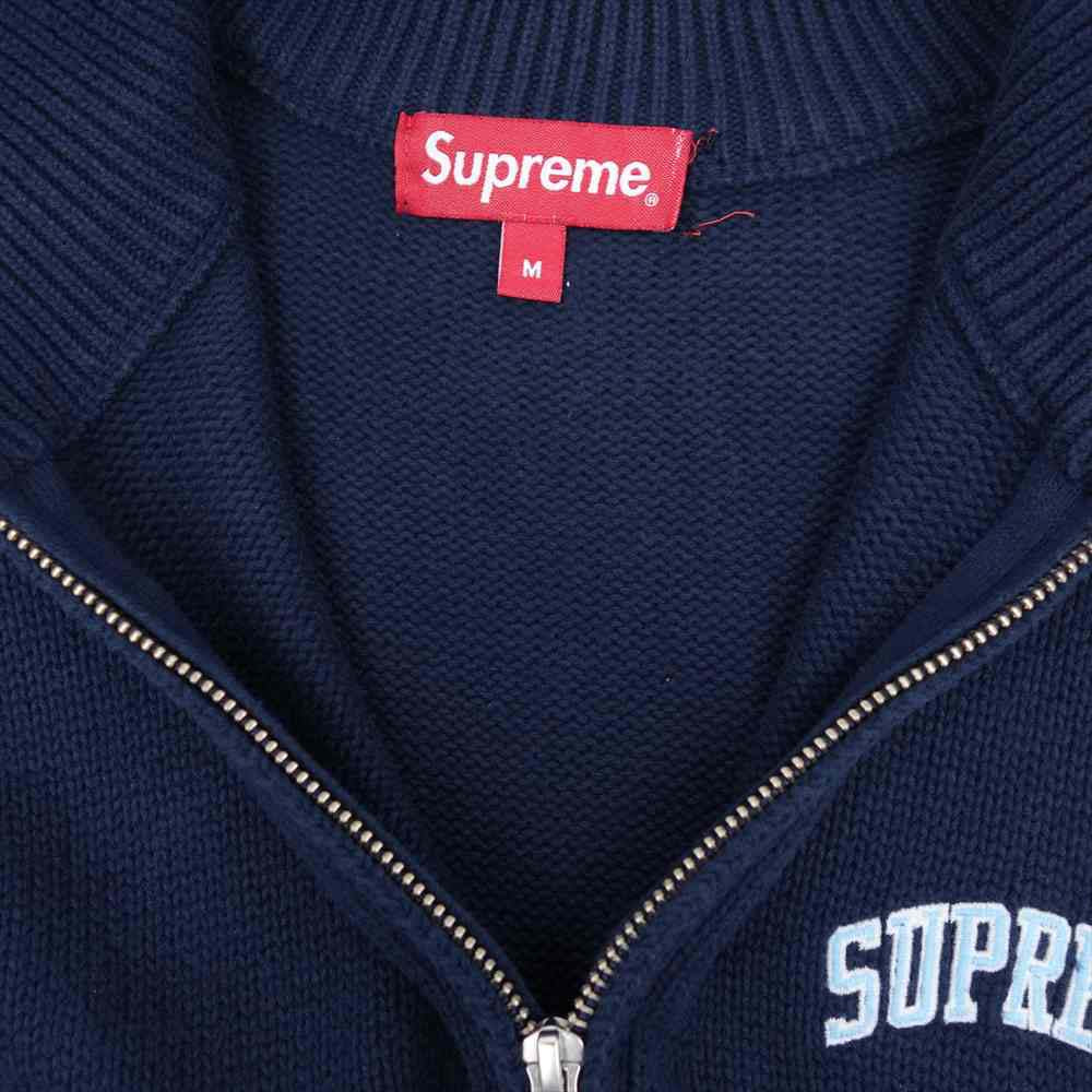 Supreme シュプリーム 16AW Half Zip Mock Neck Sweater ハーフジップ モックネック セーター ネイビー系 M【中古】