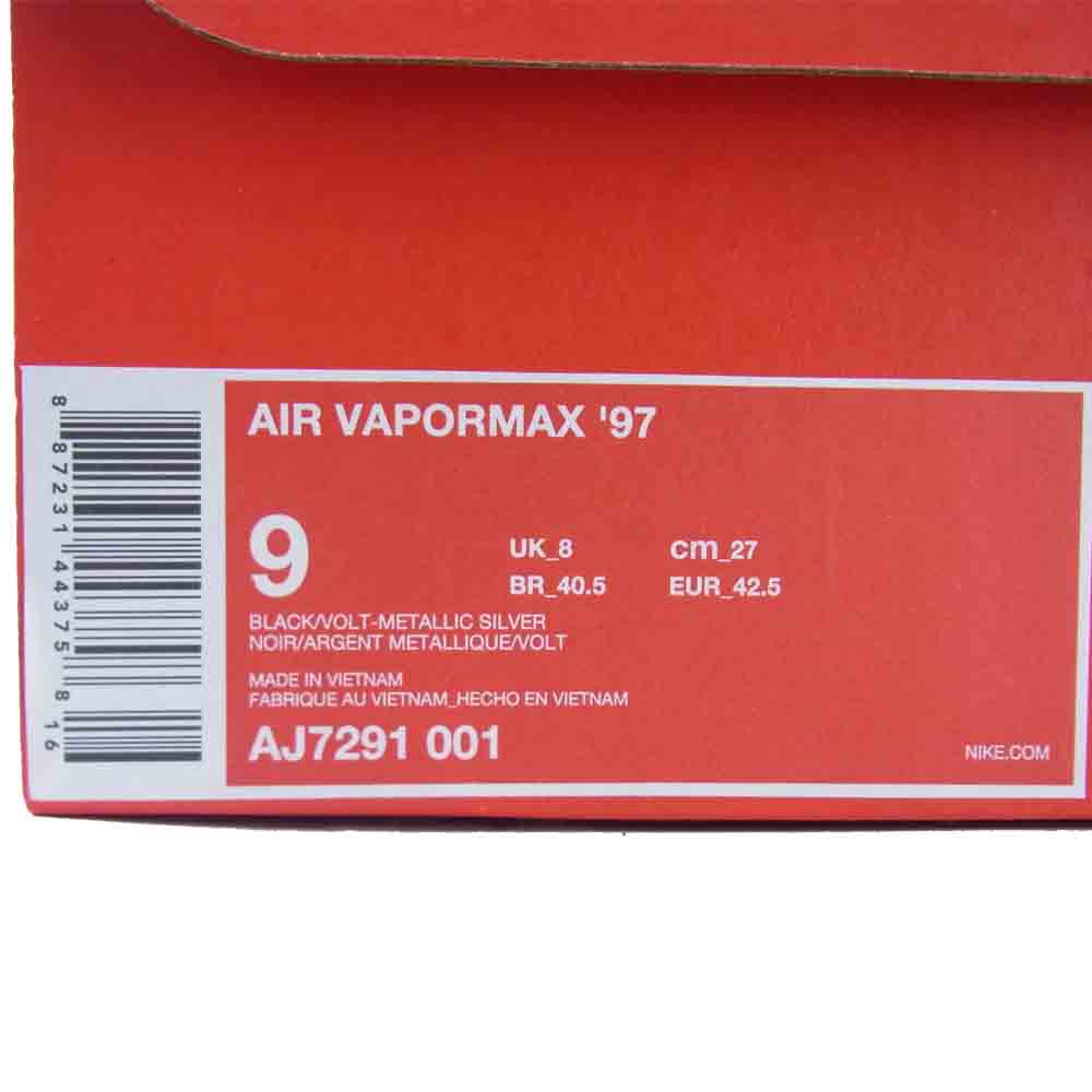 NIKE ナイキ AJ7291 001 AIR VAPORMAX 97 NEON エア ヴェイパーマックス スニーカー ブラック系 US9【中古】