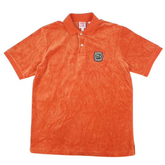 Supreme シュプリーム 18SS LACOSTE velour polo ラコステ ベロア ポロシャツ オレンジ系 M【中古】