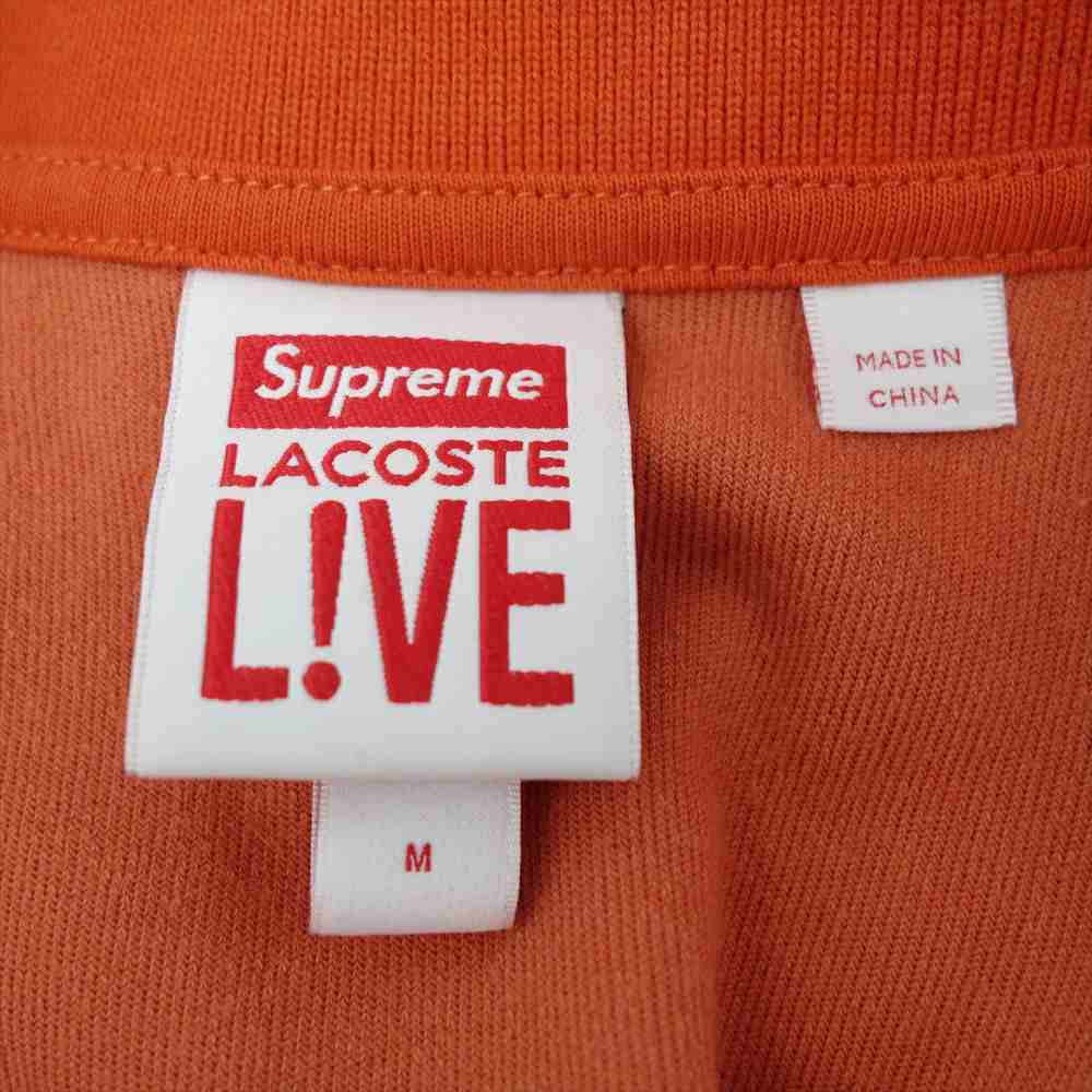 Supreme シュプリーム 18SS LACOSTE velour polo ラコステ ベロア ポロシャツ オレンジ系 M【中古】