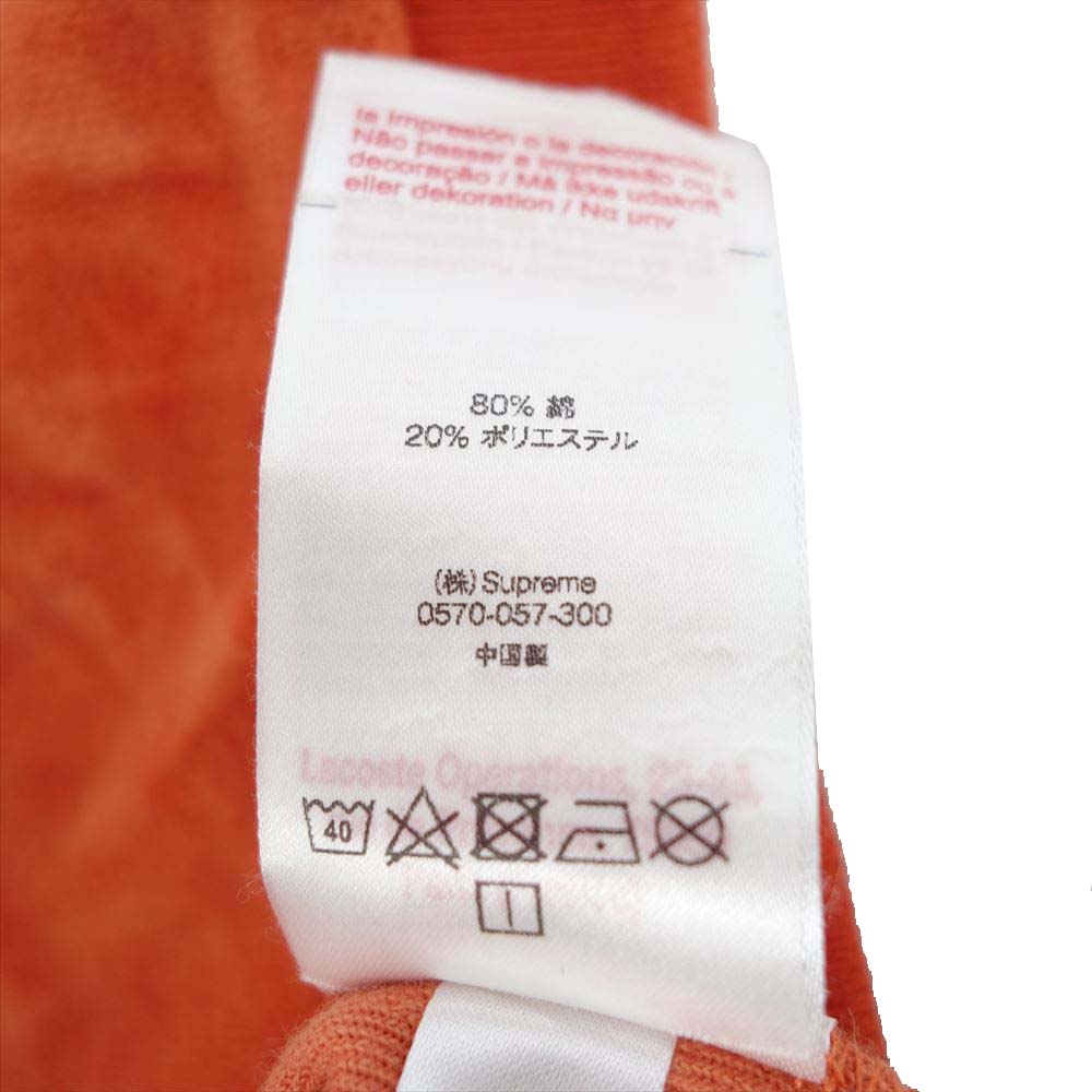 Supreme シュプリーム 18SS LACOSTE velour polo ラコステ ベロア ポロシャツ オレンジ系 M【中古】