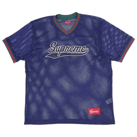 Supreme シュプリーム 18SS Mesh Baseball Top メッシュ ベースボール ネイビー系 M【中古】