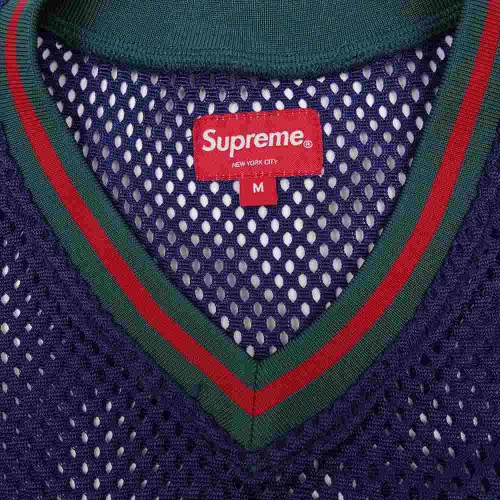 Supreme シュプリーム 18SS Mesh Baseball Top メッシュ ベースボール ネイビー系 M【中古】