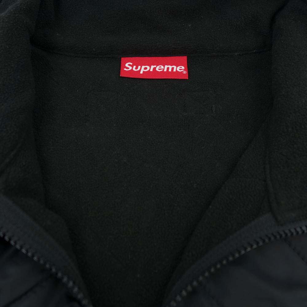 Supreme シュプリーム 17SS arc logo quilted half zip pullover アーチロゴ キルト ハーフジップ ブラック系 M【中古】