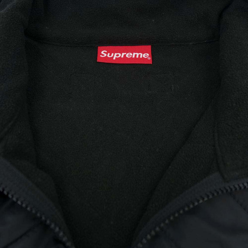 Supreme シュプリーム 17SS arc logo quilted half zip pullover アーチロゴ キルト ハーフジップ ブラック系 M【中古】