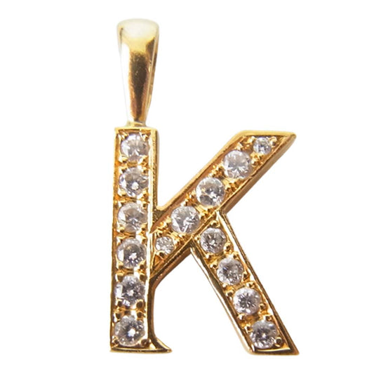 EYEFUNNY アイファニー K18YG ダイヤモンド アルファベット チャーム K ネックレス ゴールド系【中古】