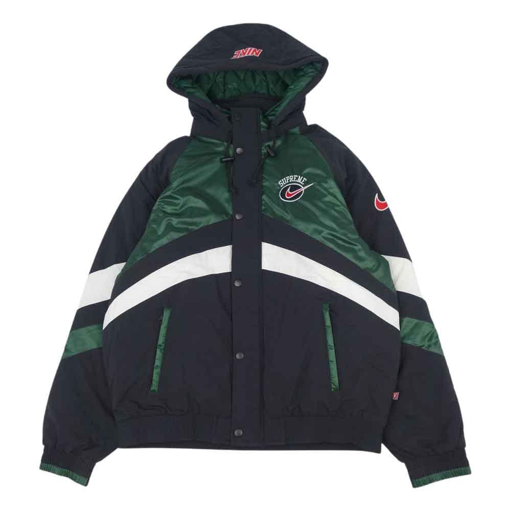 Supreme シュプリーム 19SS NIKE ナイキ Hooded Sport Jacket フーデッド スポーツ ブラック系×グリーン系 M【中古】