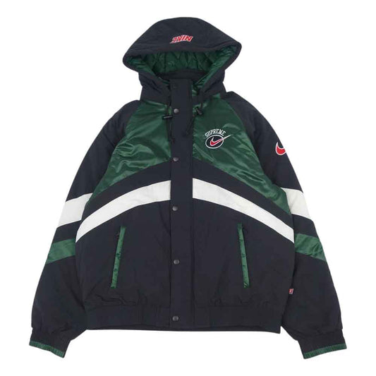 Supreme シュプリーム 19SS NIKE ナイキ Hooded Sport Jacket フーデッド スポーツ ブラック系×グリーン系 M【中古】