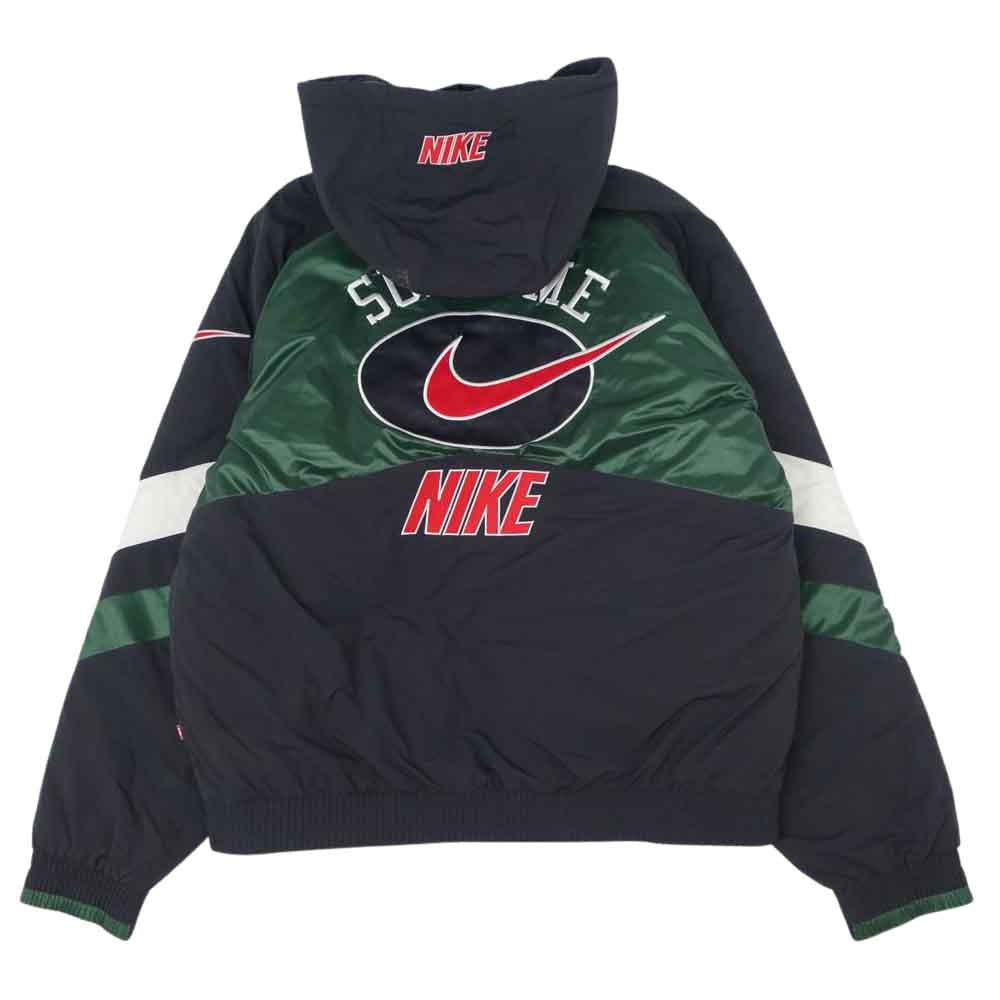Supreme シュプリーム 19SS NIKE ナイキ Hooded Sport Jacket フーデッド スポーツ ブラック系×グリーン系 M【中古】