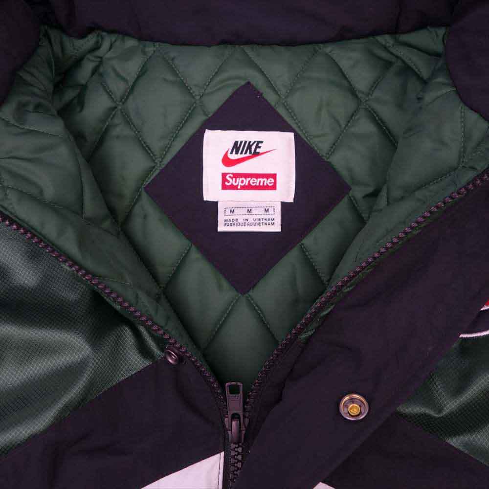 Supreme シュプリーム 19SS NIKE ナイキ Hooded Sport Jacket フーデッド スポーツ ブラック系×グリーン系 M【中古】