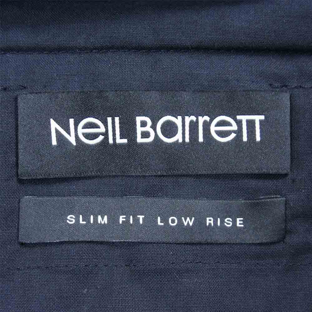 NEIL BARRETT ニールバレット PBPA78SH A019 国内正規品 マットナイロンストレッチ リブカフス トラウザーズ パンツ ブラック系 44【美品】【中古】