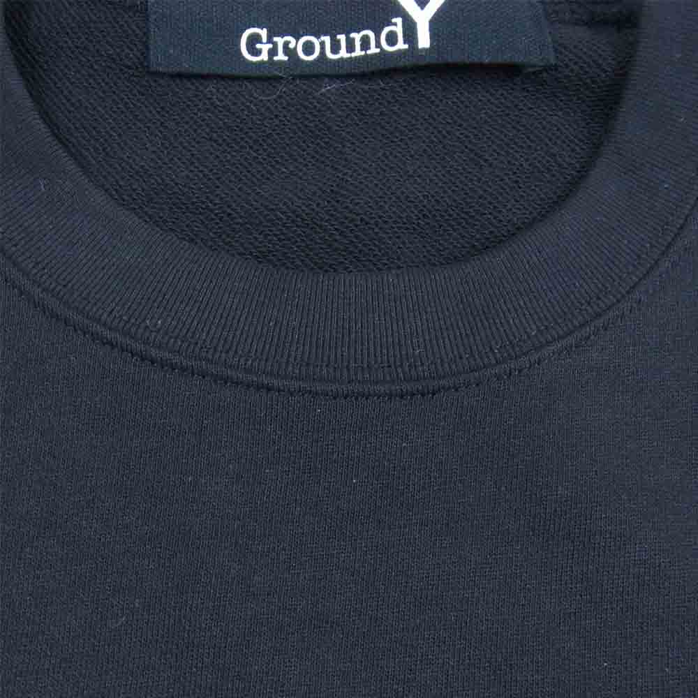 Yohji Yamamoto ヨウジヤマモト GroundY GT-T28-071 Cotton Jersey Basic Sweat ロゴ スウェット ブラック系 4【中古】