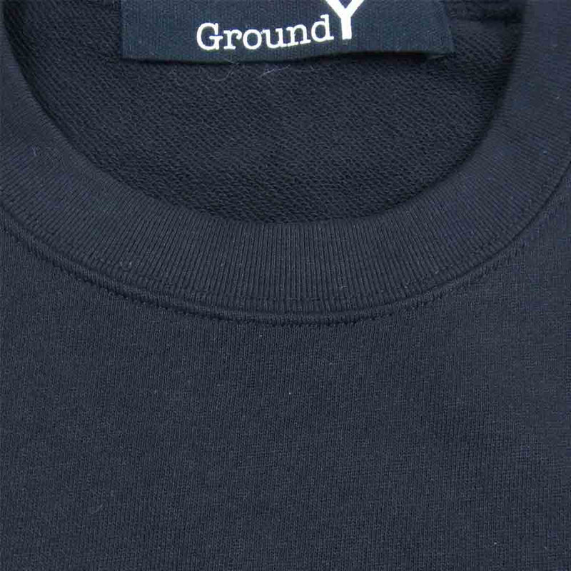 Yohji Yamamoto ヨウジヤマモト GroundY GT-T28-071 Cotton Jersey Basic Sweat ロゴ スウェット ブラック系 4【中古】