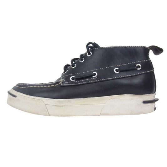 VISVIM ビズビム × SOPHNET.  ソフネット AMERICANA DECK VD レザー デッキ シューズ ブラック系 US8【中古】