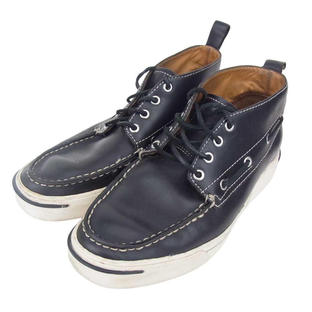 VISVIM ビズビム × SOPHNET.  ソフネット AMERICANA DECK VD レザー デッキ シューズ ブラック系 US8【中古】